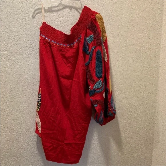 Embroidered One Shoulder Farm Rio Dress - Picture 8 of 9